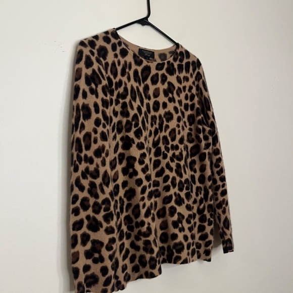 Charter Club 100% Cashmere Cheetah Print Sweater size L - Picture 2 of 7